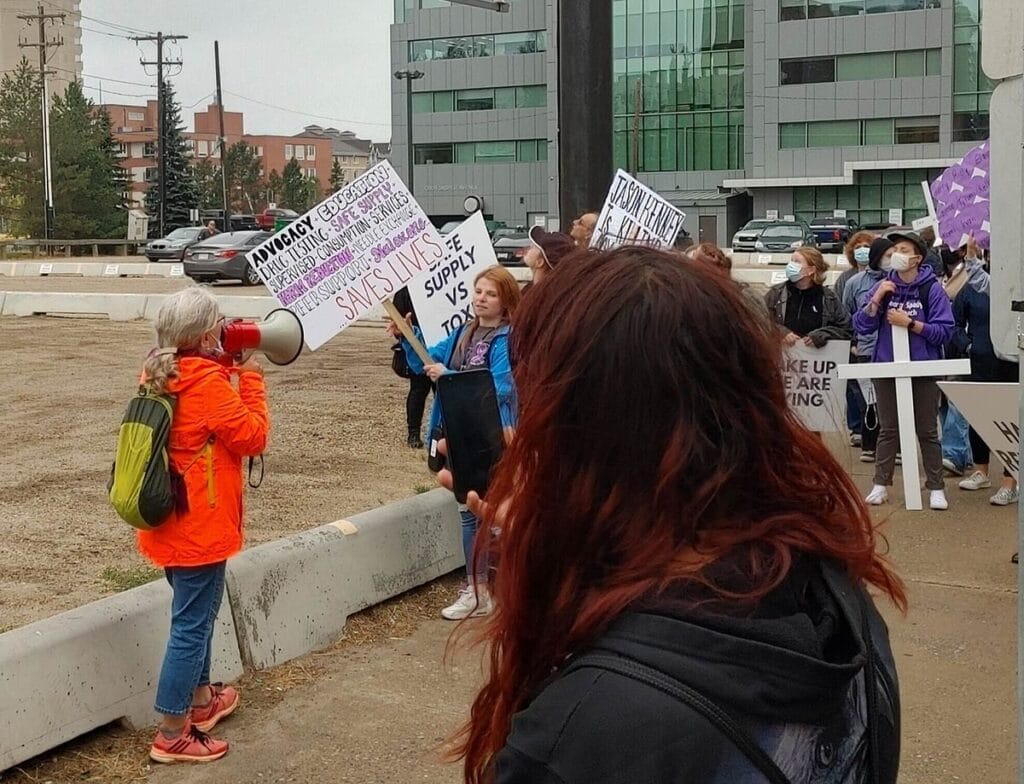 Moms Stop the Harm organization seen protesting current drug policies in British Columbia