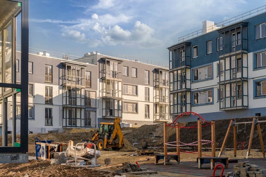 Photo capturing construction in progress at one of Vancouver Downtown Eastside's affordable housing projects